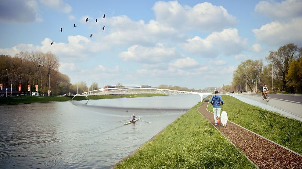 Nieuw ontwerp voor brug over de Watersportbaan