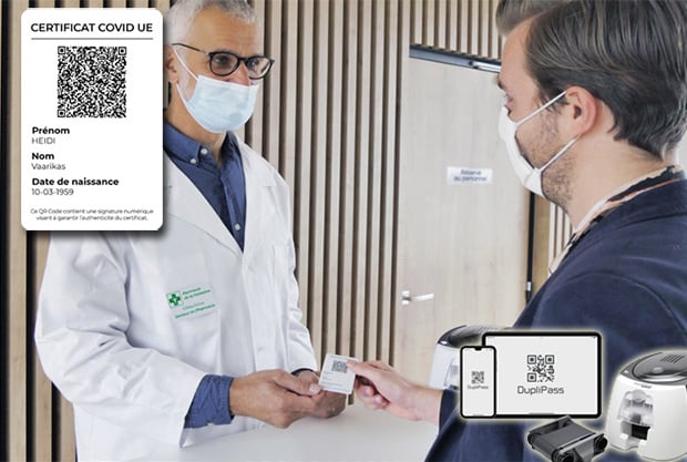 DUPLIPASS - Solution d'impression de Covid Safe Ticket sur carte